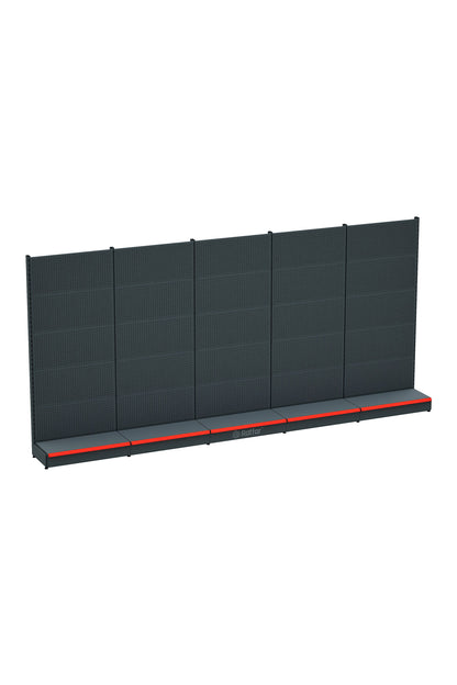 Raft de magazin perforat cu bază – Antracit, 5 unități – L450 × Î220 × A30/40 cm
