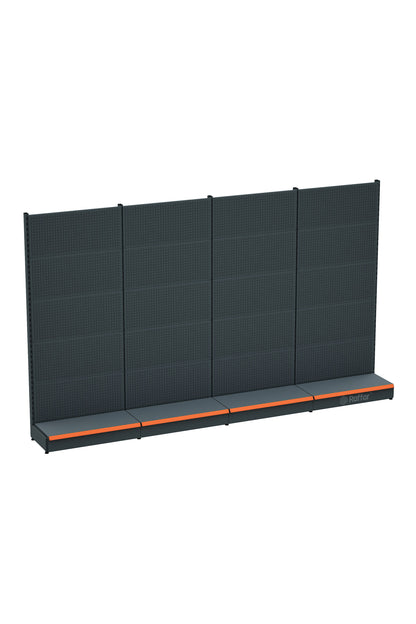 Raft de marfă perforat cu bază – Antracit, 4 Unități – L360 × H220 × A30/40 cm