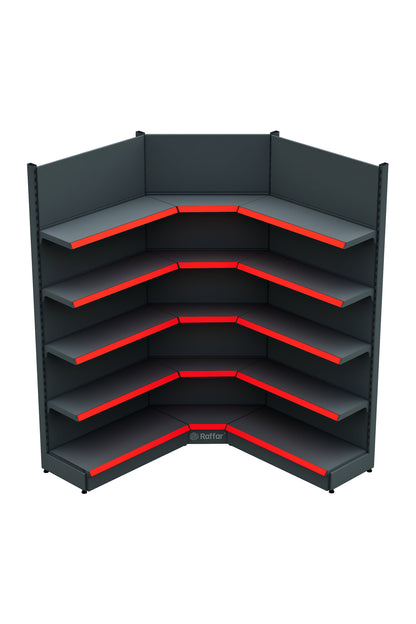 Corp de colț interior cu un picior, culoare antracit cu bază (nu poate fi folosit individual) 90*H220 CM