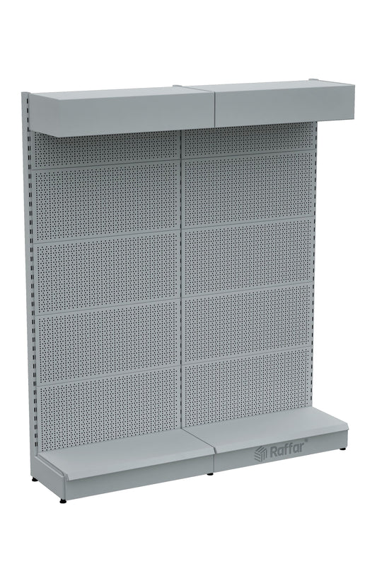 Raft pentru Ferăstrărie Perforat cu Acoperiș și Bază – Alb, 2 Unități – L180 × Î220 × A30/40 cm