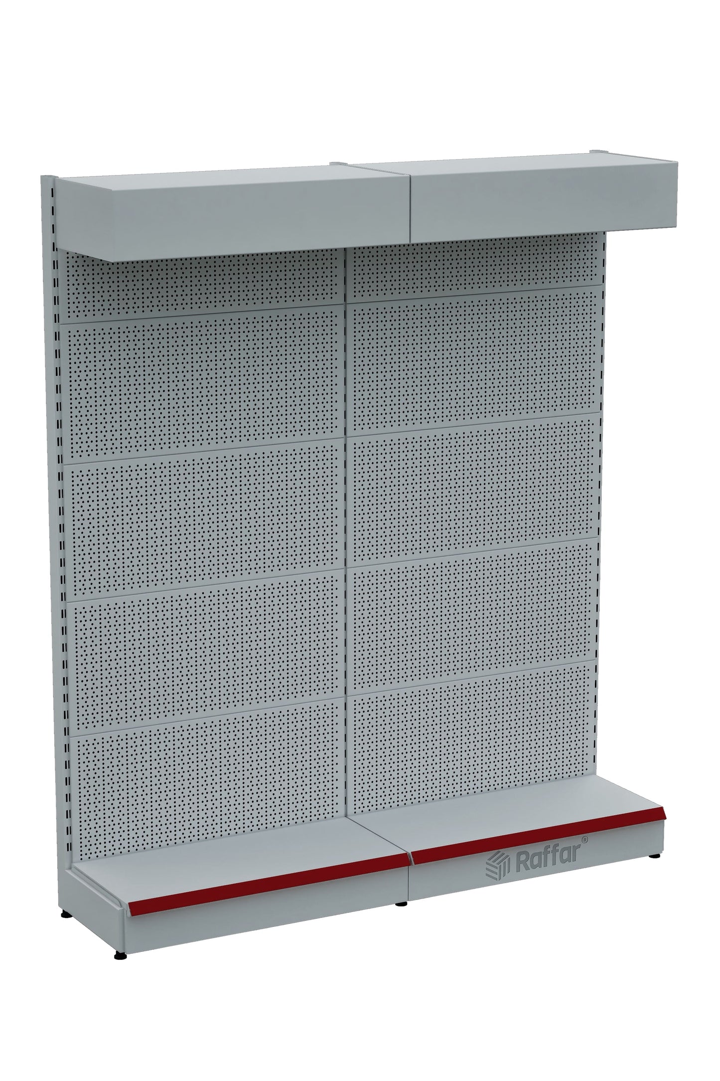 Raft pentru Ferăstrărie Perforat cu Acoperiș și Bază – Alb, 2 Unități – L180 × Î220 × A30/40 cm