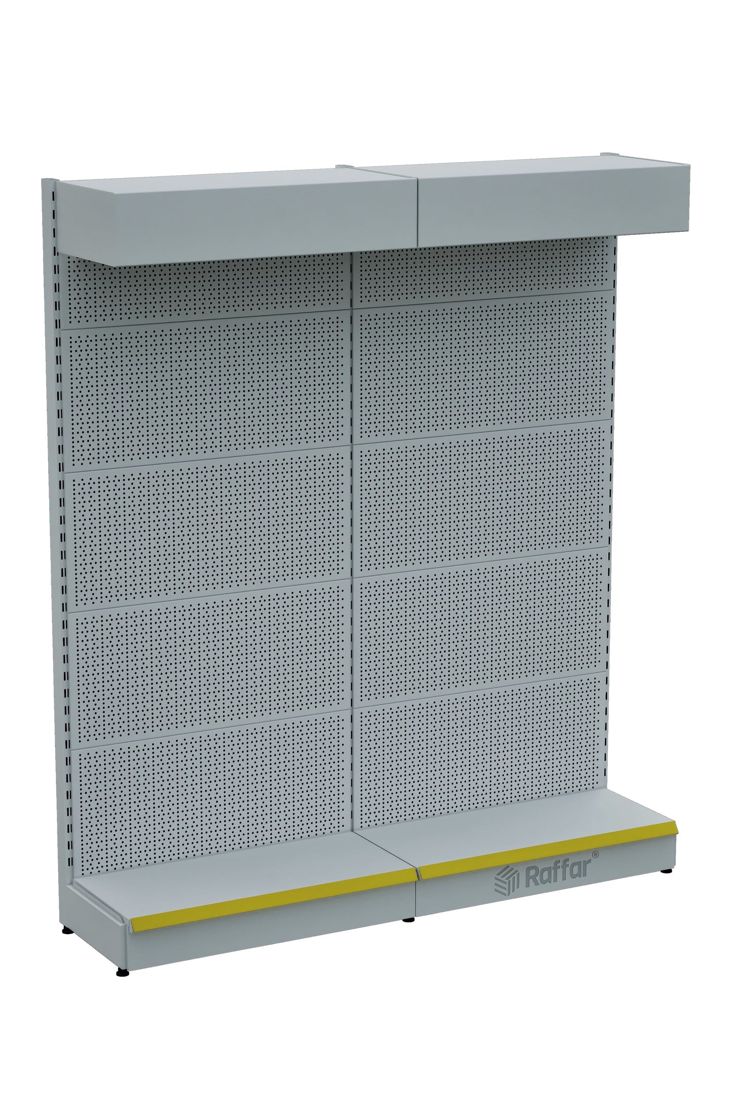 Raft pentru Ferăstrărie Perforat cu Acoperiș și Bază – Alb, 2 Unități – L180 × Î220 × A30/40 cm