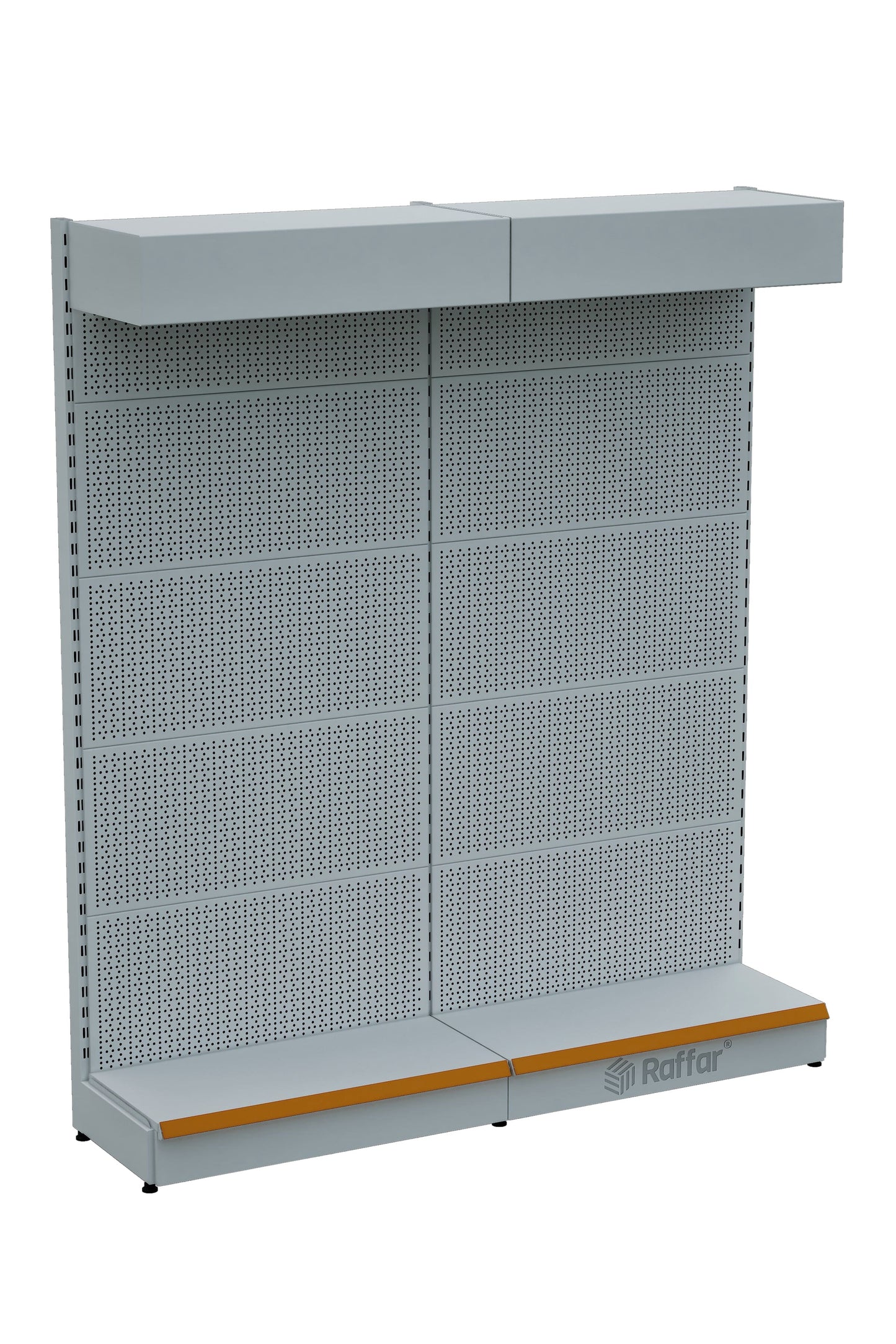 Raft pentru Ferăstrărie Perforat cu Acoperiș și Bază – Alb, 2 Unități – L180 × Î220 × A30/40 cm