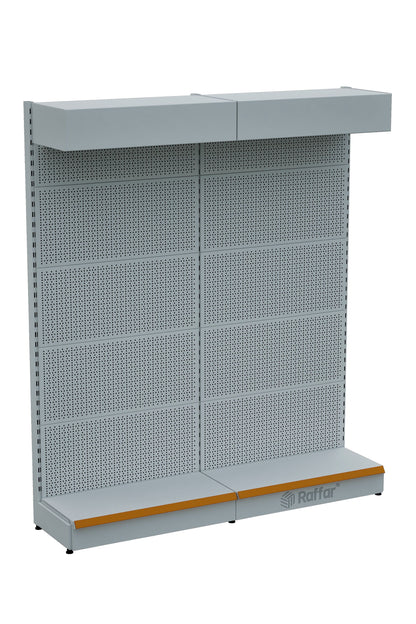 Raft pentru Ferăstrărie Perforat cu Acoperiș și Bază – Alb, 2 Unități – L180 × Î220 × A30/40 cm