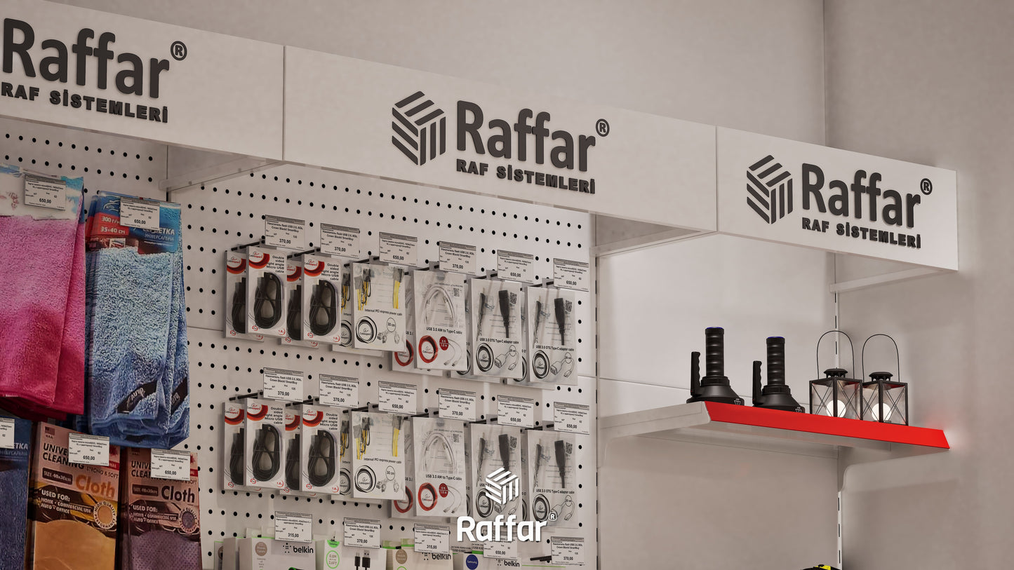 Raft de mijloc de magazin, cu bază, cu două fețe, cu 4 nivele, alb, 4 unități – L360 × Î140 × A30/40 cm