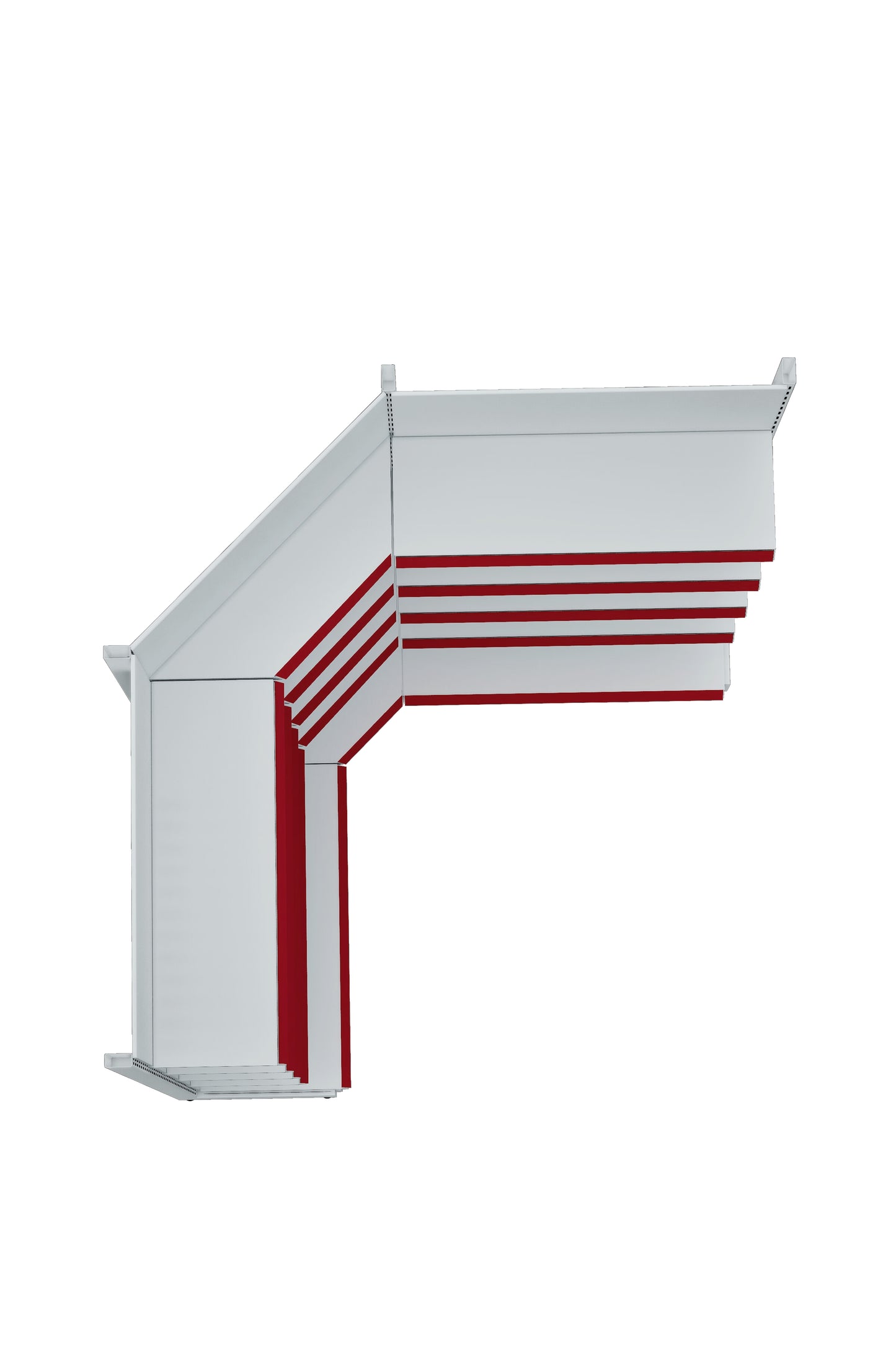 Unitate de colț interioară cu un singur picior, de culoare albă, cu bază (nu poate fi utilizată independent) 90*H220 CM