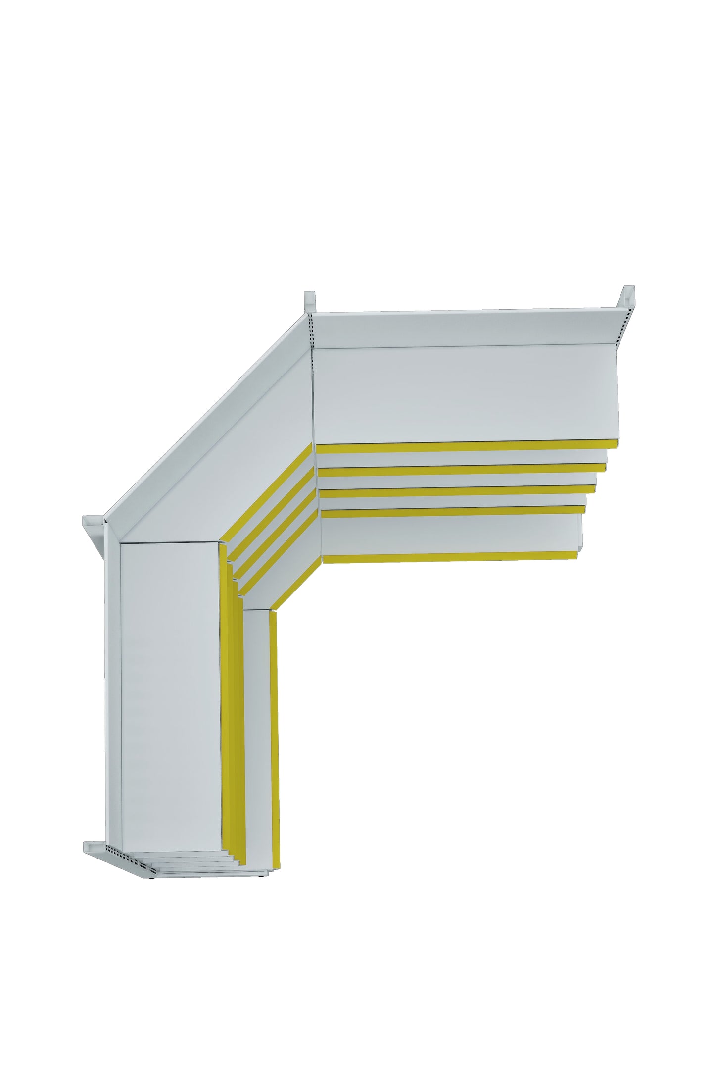 Unitate de colț interioară cu un singur picior, de culoare albă, cu bază (nu poate fi utilizată independent) 90*H220 CM