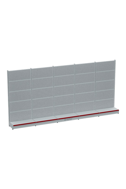 Raft de Ferone pentru Placă Perforată cu Bază – Alb, 5 unități – L450 × Î220 × A30/40 cm