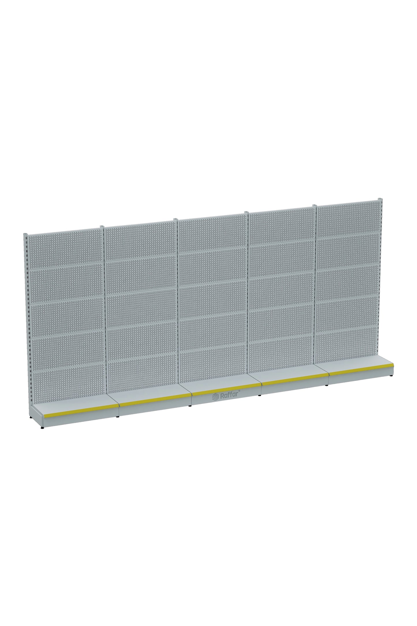 Raft de Ferone pentru Placă Perforată cu Bază – Alb, 5 unități – L450 × Î220 × A30/40 cm