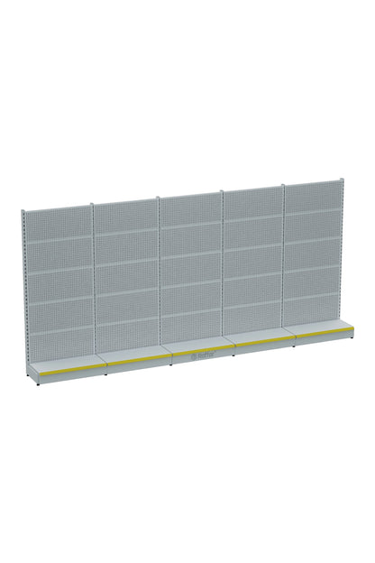 Raft de Ferone pentru Placă Perforată cu Bază – Alb, 5 unități – L450 × Î220 × A30/40 cm