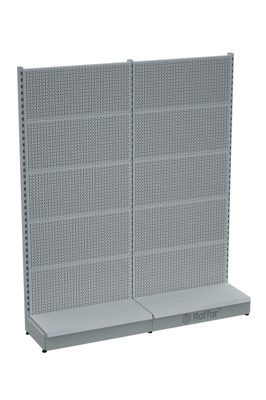 Sistem de rafturi metalice albe BAZALI, 2 bucăți, pentru supermarket | Raft de supermarket Raft pentru feronerie | Înălțime G180CM H220 CM|