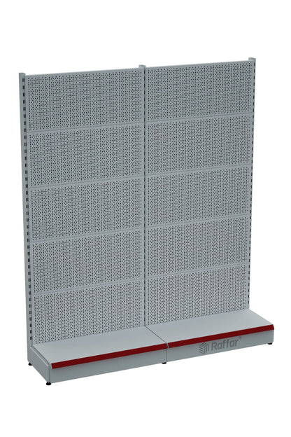 Sistem de rafturi metalice albe BAZALI, 2 bucăți, pentru supermarket | Raft de supermarket Raft pentru feronerie | Înălțime G180CM H220 CM|