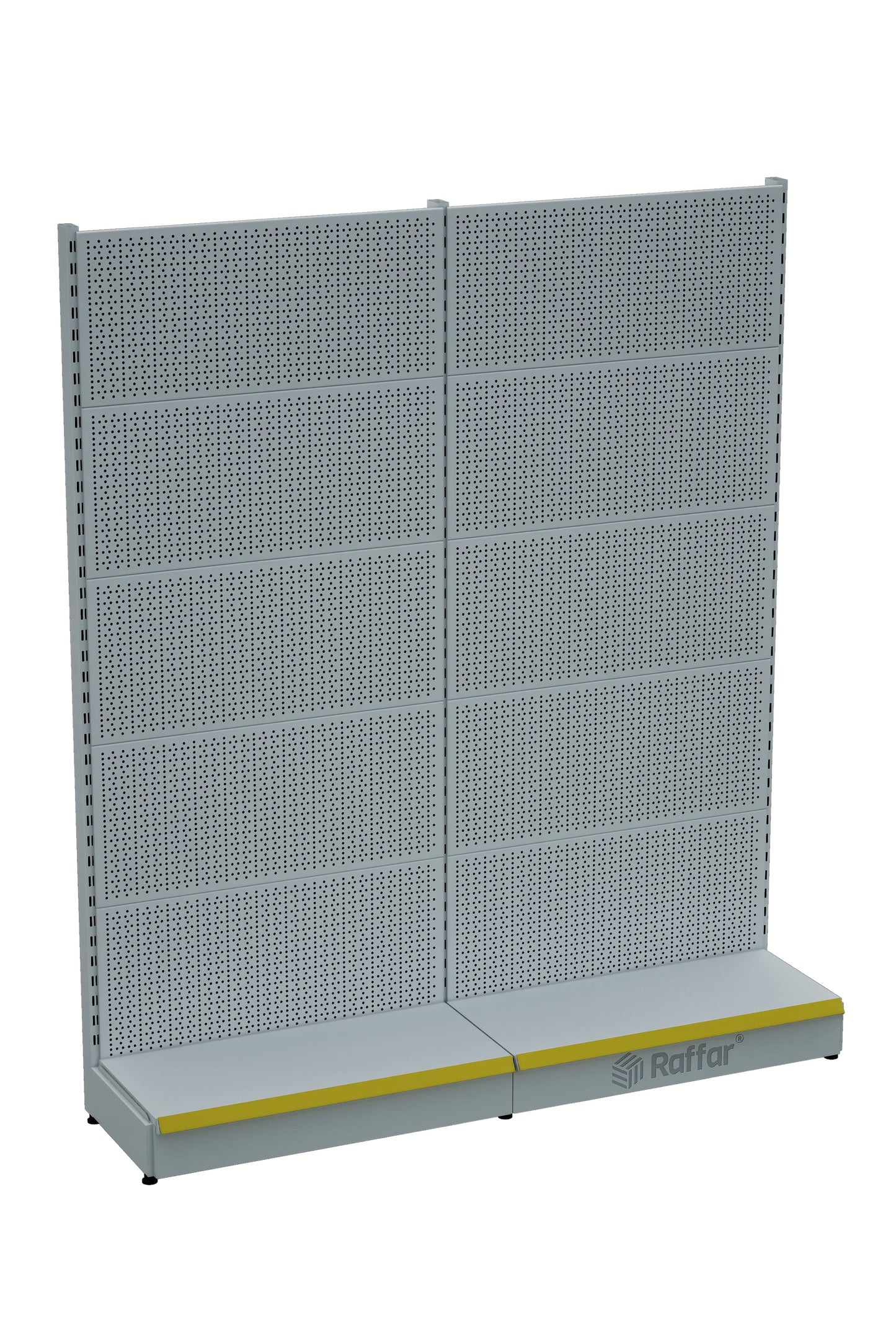 Sistem de rafturi metalice albe BAZALI, 2 bucăți, pentru supermarket | Raft de supermarket Raft pentru feronerie | Înălțime G180CM H220 CM|