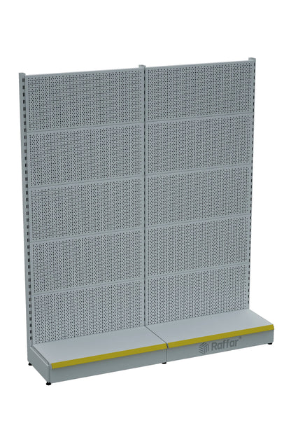 Sistem de rafturi metalice albe BAZALI, 2 bucăți, pentru supermarket | Raft de supermarket Raft pentru feronerie | Înălțime G180CM H220 CM|