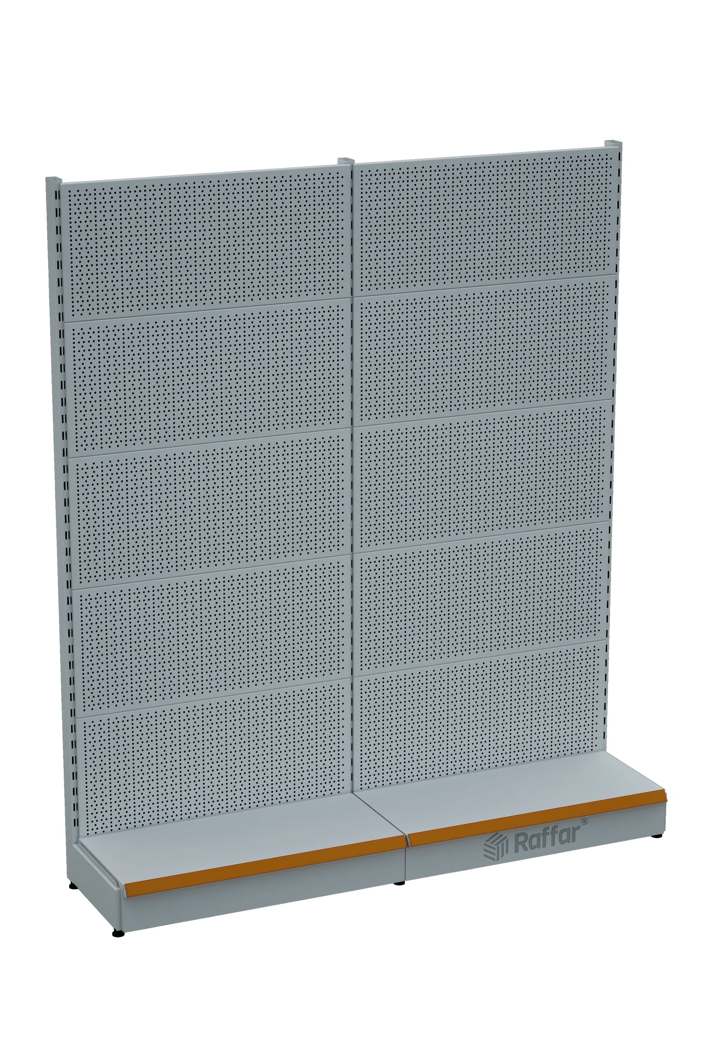 Sistem de rafturi metalice albe BAZALI, 2 bucăți, pentru supermarket | Raft de supermarket Raft pentru feronerie | Înălțime G180CM H220 CM|