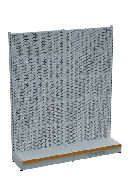 Sistem de rafturi metalice albe BAZALI, 2 bucăți, pentru supermarket | Raft de supermarket Raft pentru feronerie | Înălțime G180CM H220 CM|