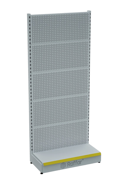 Sistem rafturi metalice albe perforate BAZALI pentru supermarket | Raft hardware | L90CM Înălțime H220 CM|