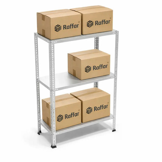 Galvaniz 3 Katlı Arşiv Raf Sistemi - Çelik Raf - Metal Raf Raffar
