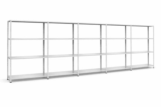 Galvaniz 4 Katlı 5Li Birleşik Arşiv Raf Sistemi - Çelik Raf - Metal Raf Raffar