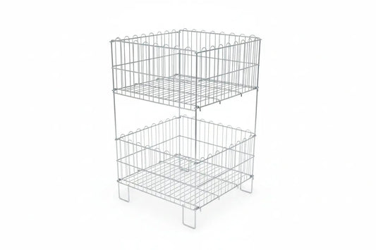 Katlanır Sepet Çift Katlı Tel Sepet 53x53 Cm Raffar